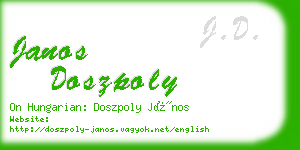 janos doszpoly business card